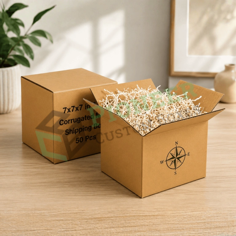 7x7x7 corrugated kraft shipping box